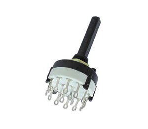COMMUTATEUR ROTATIF 4 CIRCUITS / 3 POSITIONS COSSES A SOUDER