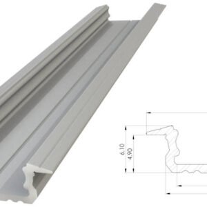 Profilé aluminium encastrable P6 x 12mm 2M