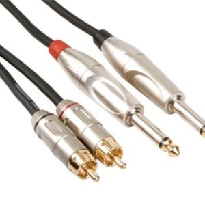Cordon AUDIO 2 x RCA mâle vers 2 x Jacks 6,35mm mono mâle 5m
