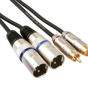 Cordon AUDIO 2 x XLR 3b mâle vers 2 x RCA mâle 1m