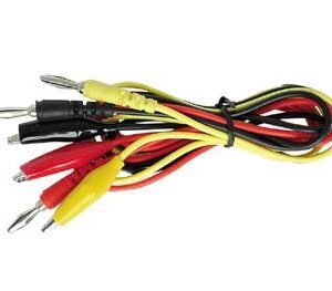 Set de 3 câbles de mesure banane 4mm vers pince crocodile